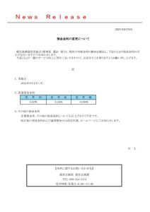 預金金利の変更について(2024．8)のサムネイル